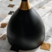 Dohányzóasztal, fehér márvány/fekete/arany, ODIS NEW