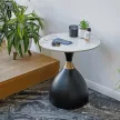 Dohányzóasztal, fehér márvány/fekete/arany, ODIS NEW