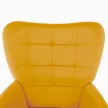 Fotel lábtartóval, sárga Velvet szövet/fekete, HABEN