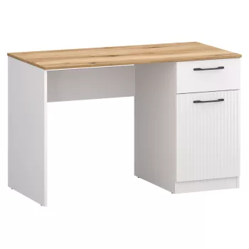 PC asztal, fehér/evoke tölgy, VELIS 1D1S/120
