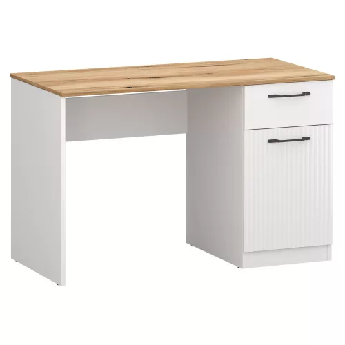 PC asztal, fehér/evoke tölgy, VELIS 1D1S/120