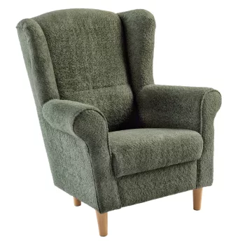 Füles fotel, zöld szövet Coral, CHARLOT