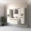 Magas szekrény, fehér/artisan tölgy, CHOICE