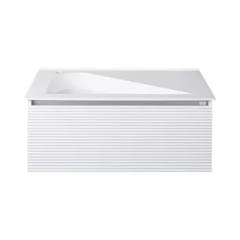   TMP TROYA100 fali fürdőszobabútor - Akrivit öntött műmárvány mosdóval - 100 x 48,5 cm