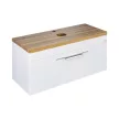 TMP MOON 90 cm fehér - natúr dió - fali fürdőszobabútor - mosdó nélkül - Top Counter mosdókhoz
