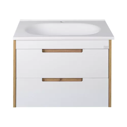 TMP GOLDY 75 fali fürdőszobabútor - öntött műmárvány mosdóval - 75 x 50 x 51 cm