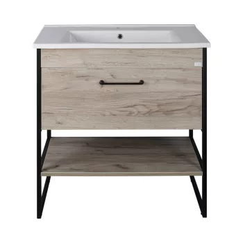   TMP IRON 85 álló fürdőszobabútor - Sanovit ATRIA 9085 porcelán mosdóval - 85 x 45,5cm