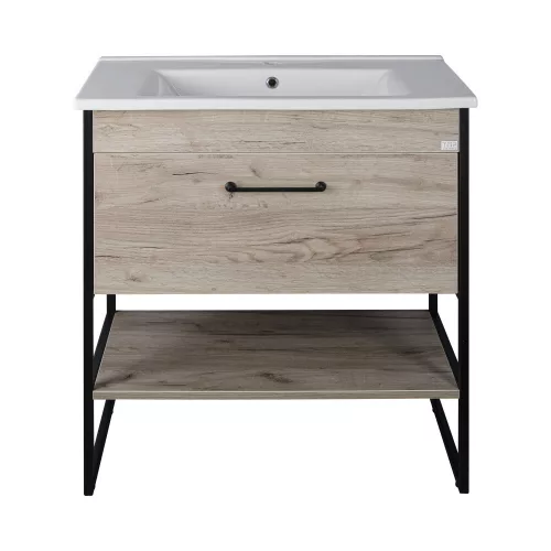 TMP IRON 85 álló fürdőszobabútor - Sanovit ATRIA 9085 porcelán mosdóval - 85 x 45,5cm