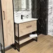 TMP IRON 85 álló fürdőszobabútor - Sanovit ATRIA 9085 porcelán mosdóval - 85 x 45,5cm