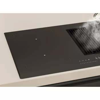   Pando E-396/78 Indukciós főzőlap beépített elszívóval, egyenes élekkel, Nanotec szúrő, fekete