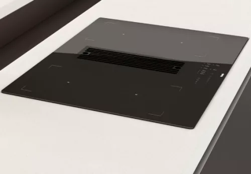 Pando E-394/59 Indukciós főzőlap beépített elszívóval, 78x59 cm, Nanotec szűrő, fekete