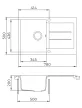 EVIDO CUBO 45 S gránit mosogató, 780 x 500 mm, bézs