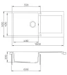 EVIDO CUBO XL 6 S gránit mosogató, 1000 x 500 mm, antracit