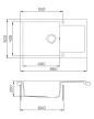 EVIDO CUBO XL 6 S Compact gránit mosogató, 860 x 500 mm, antracit