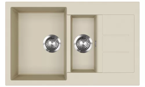 EVIDO CUBO 6 S Compact gránit mosogató, 800 x 500 mm, bézs