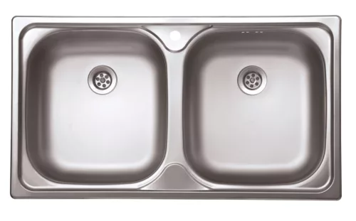 EVIDO FLEX DUO natúr rozsdamentes acél mosogató, 780 x 435 mm