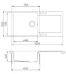 EVIDO Cubo XL 6S gránit mosogató, 1000 x 500 mm, avena