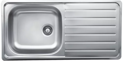 EVIDO Typon XL 6S rozsdamentes mosogató, egymedence, csepegtető, 100 x 50 cm, 3 1/2" lef., natúr