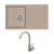 EVIDO EASY 45 S gránit mosogató, 760 x 440 mm, avena + EVIDO LANA csaptelep, avena