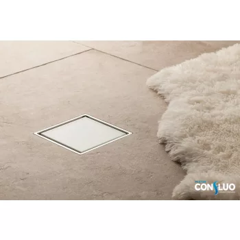   Pestan zuhanyfolyóka Confluo Standard - FEHÉR üveg - 10 x 10 cm