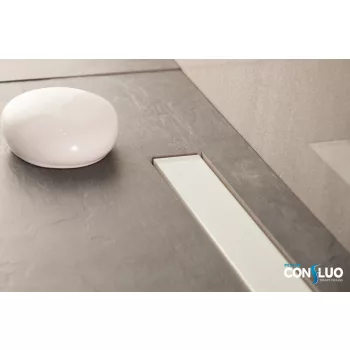   Pestan zuhanyfolyóka Confluo Frameless Line - keret nélküli - FEHÉR üveg 55 cm