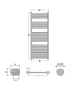 Törölközőszárító radiátor - Viva Platinum Therm - ÍVES - fehér - 600 x 1800 mm