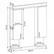 Viva STYLE Tükrös fürdőszobai szekrény LED világítással - DUPLA szekrénnyel - 85 x 97 x 15 cm
