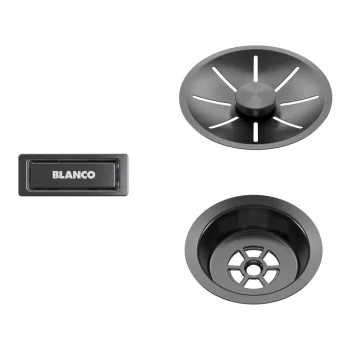   BLANCO InFino szett egy medencés mosogatóhoz, satin dark steel, lefolyógarnitúrát nem tartalmaz
