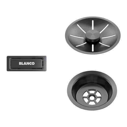 BLANCO InFino szett egy medencés mosogatóhoz, satin dark steel, lefolyógarnitúrát nem tartalmaz
