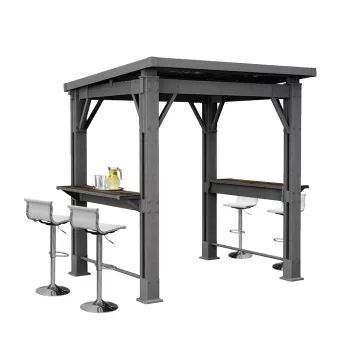 Kerti grill pavilon, pulttal, tetővel