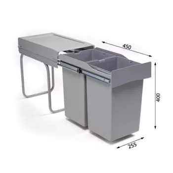 ALBIO 20 2x14L-es beépíthető hulladéktároló ALVEUS