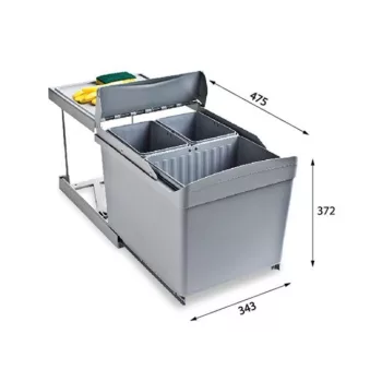   ALBIO 30 1x16 és 2x7,5l-es beépíthető hulladéktároló ALVEUS