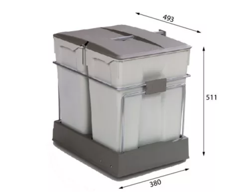 ALBIO 40 2x30L-es beépíthető hulladéktároló ALVEUS