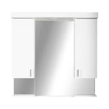   Viva STYLE Tükrös fürdőszobai szekrény LED világítással - DUPLA szekrénnyel - 80 x 99 x 15 cm