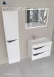 Piramida BETA fali fürdőszoba - állószekrény - FEHÉR-FEKETE - 35 x 150 x 30 cm