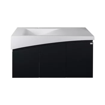   TMP SMYRNA 120 - FEKETE - fali fürdőszobabútor - Akrivit öntött műmárvány mosdóval - 120 x 48,5 cm