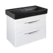 TMP LUX 100 fali fürdőszobabútor - CeraStyle SHARP FEKETE mosdóval - 100 x 48 cm