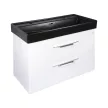 TMP LUX 100D fali fürdőszobabútor - CeraStyle SHARP FEKETE DUPLA csaplyukas mosdóval - 100 x 48 cm