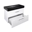 TMP LUX 100D fali fürdőszobabútor - CeraStyle SHARP FEKETE DUPLA csaplyukas mosdóval - 100 x 48 cm