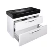 TMP LUX 100D fali fürdőszobabútor - CeraStyle SHARP FEKETE DUPLA csaplyukas mosdóval - 100 x 48 cm