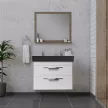 TMP LUX 100D fali fürdőszobabútor - CeraStyle SHARP FEKETE DUPLA csaplyukas mosdóval - 100 x 48 cm