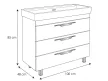 TMP TRIO 100 álló fürdőszobabútor - CeraStyle SHARP - 37500 mosdóval - 100 x 48 cm