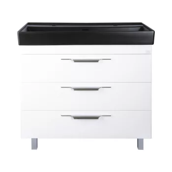   TMP TRIO 100D álló fürdőszobabútor - CeraStyle SHARP FEKETE DUPLA csaplyukas mosdóval - 100 x 48 cm