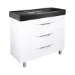 TMP TRIO 100D álló fürdőszobabútor - CeraStyle SHARP FEKETE DUPLA csaplyukas mosdóval - 100 x 48 cm