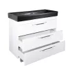 TMP TRIO 100D álló fürdőszobabútor - CeraStyle SHARP FEKETE DUPLA csaplyukas mosdóval - 100 x 48 cm