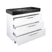 TMP TRIO 100D álló fürdőszobabútor - CeraStyle SHARP FEKETE DUPLA csaplyukas mosdóval - 100 x 48 cm