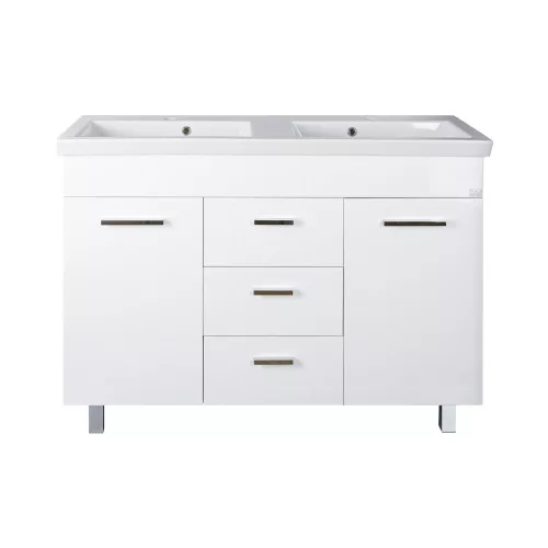 TMP FLAT 120 álló fürdőszobabútor - Sanovit ISIK 4120 DUPLA porcelán mosdóval - 120 x 44 cm