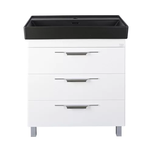 TMP TRIO 80 álló fürdőszobabútor - CeraStyle SHARP FEKETE mosdóval - 80 x 48 cm