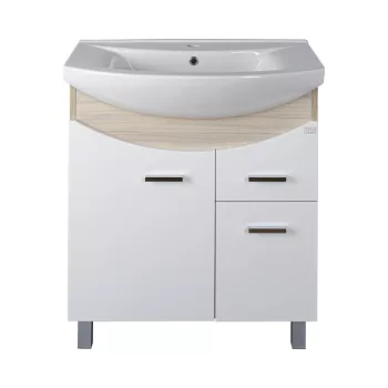   TMP ZX 75 - SONOMA - álló fürdőszobabútor - Sanovit ZENON - 6075 porcelán mosdóval - 75 x 50 cm