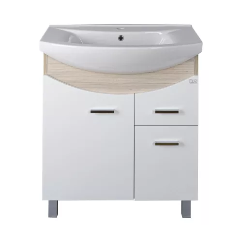 TMP ZX 75 - SONOMA - álló fürdőszobabútor - Sanovit ZENON - 6075 porcelán mosdóval - 75 x 50 cm